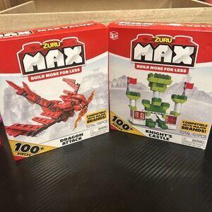 Zuru Max Build  Knight's Castle And Dragon Attack 200+ pieces total  Ages 3+ New